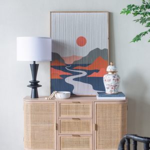 Black Aluminum Table Lamp with Adjustable Shade